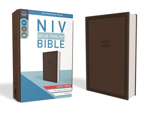 NIV, Value Thinline Bible, Large Print, Leathersoft, Brown, Comfort Print - Imagen 12 de 12