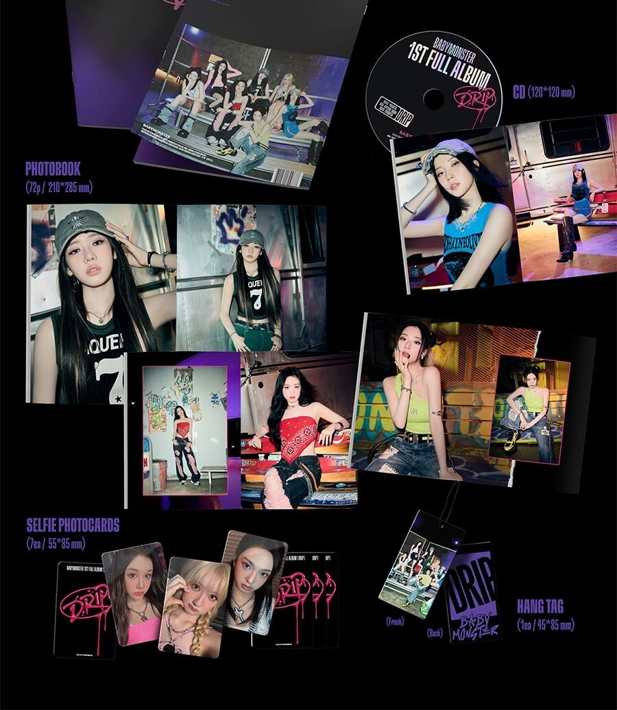 BABYMONSTER DRIP 1st Full Album 2 Ver SET/2 CD+2 Photo Book+