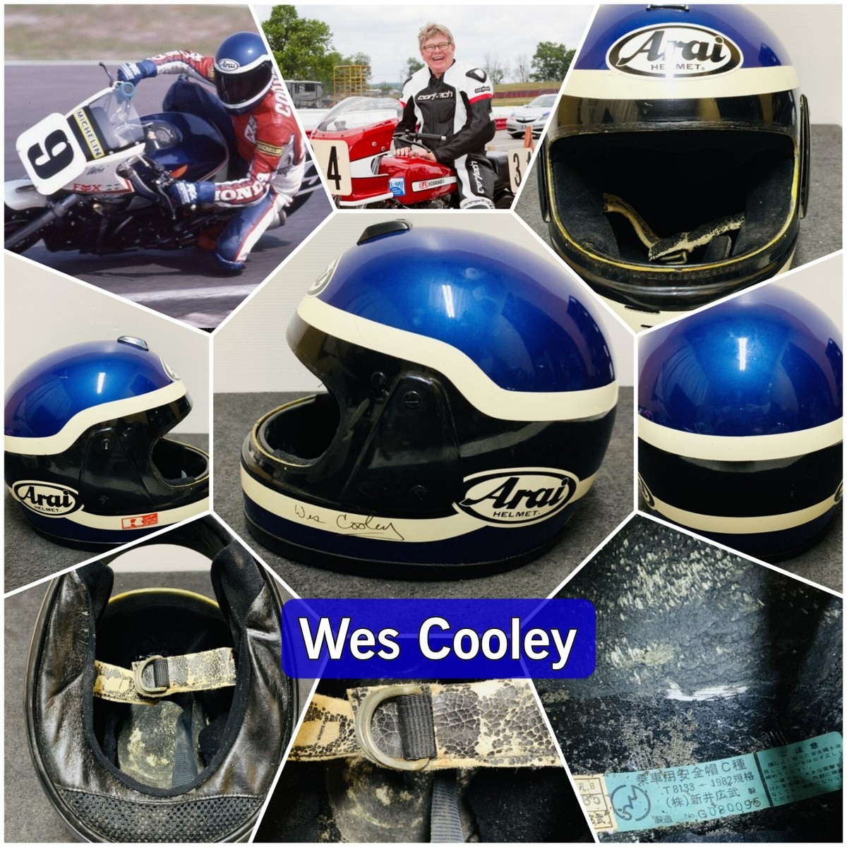 Arai Supervent F 1 Wes Cooley 🇺🇸 (M) signature series rare. | eBay
