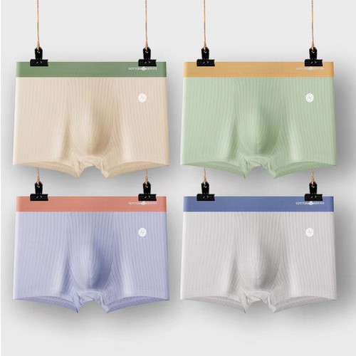 Sous vêtement sexy homme taille basse slip U pochette boxers short rayé caleçon NEUF