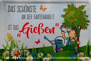 Blechschild Schild 20x30 Cm Schonste An Garten Arbeit Ist Giessen Feierabend 1 Ebay