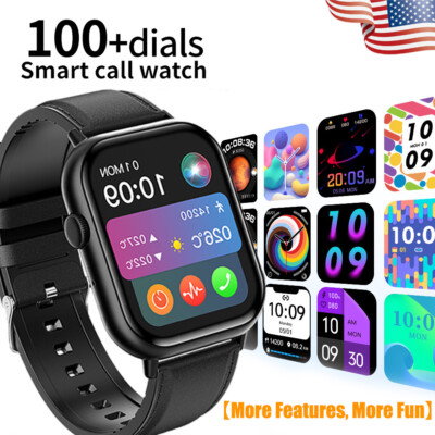 2025 Smart Watch For Men/Women Waterproof Smartwatch Bluetooth Black