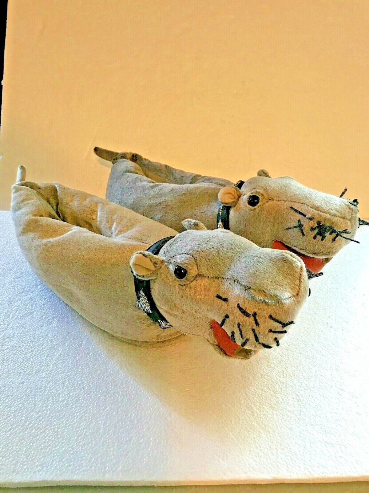 SAOLA Pantofole peluche NCIS Bert The Hippo CBS Studios suola grande 11" senza suono RARO