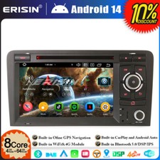 Android 14 8-Core 4+64GO DAB+ DVD Autoradio GPS Wifi pour AUDI A3 S3 RS3 RNSE-PU