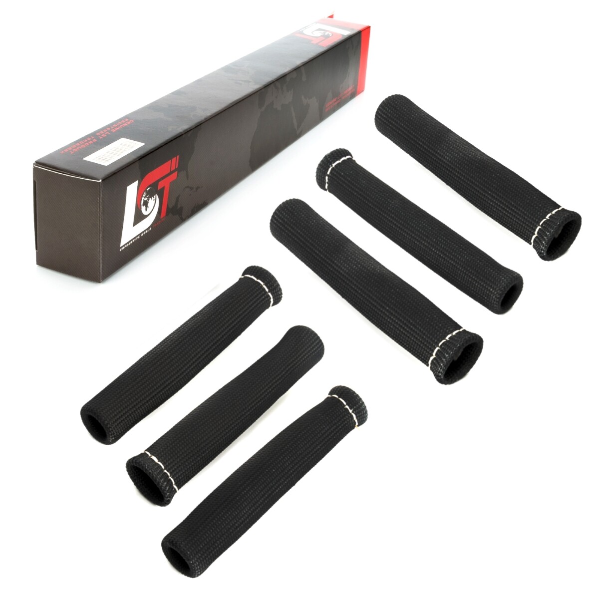 6x Fibreglass Heat Protection Tube Cable Spark Plug Black for Vauxhall