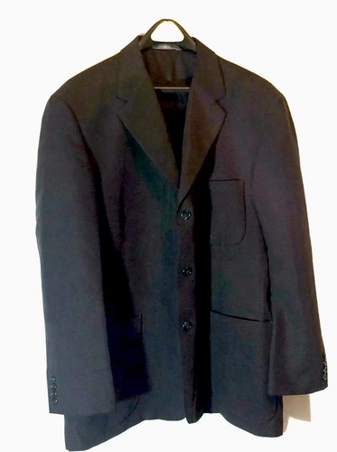 Cappotto sportivo vintage Haggar Black Label uomo taglia 46 nero tuta tre bottoni poliestere - Foto 2 di 10