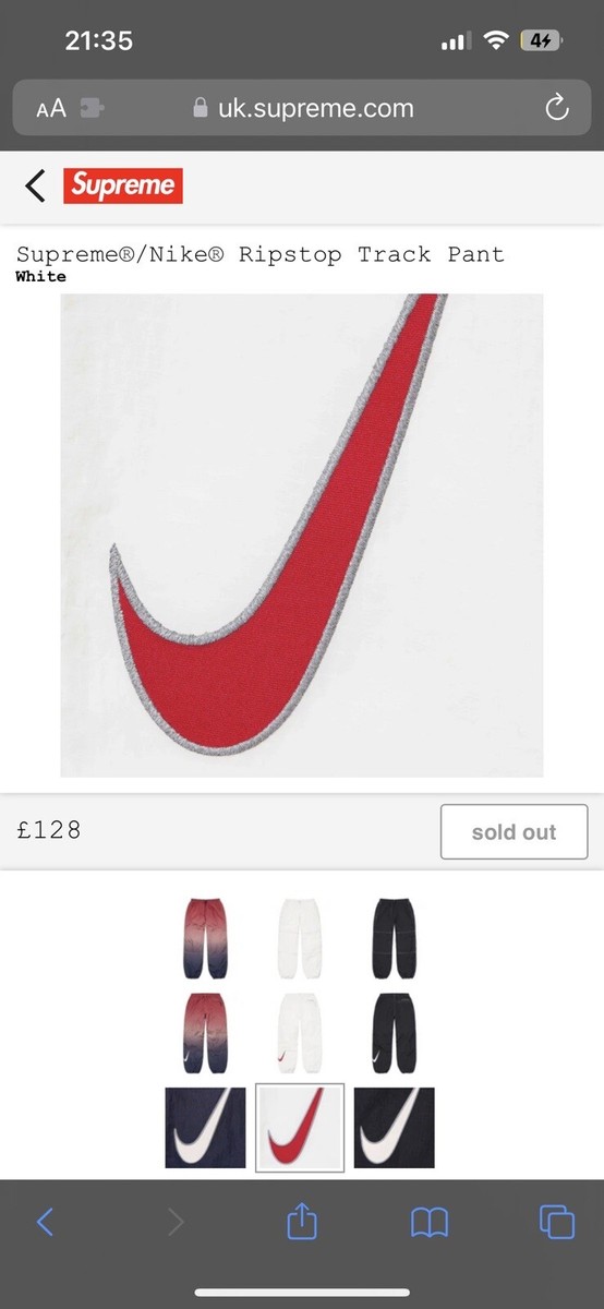 Supreme X Nike Track Pants White Size M Brand New With Tags Supreme X Nike Track Pants White Size M Brand New With Tags