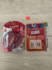 Scrabble Carabiner & Scrabble Slam Key Ring Basic Fun New Sealed Packs