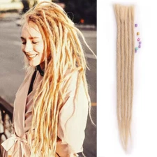 Long Human Hair Dreadlocks Extensions 100% Handmade Crochet Braided Dreads Women