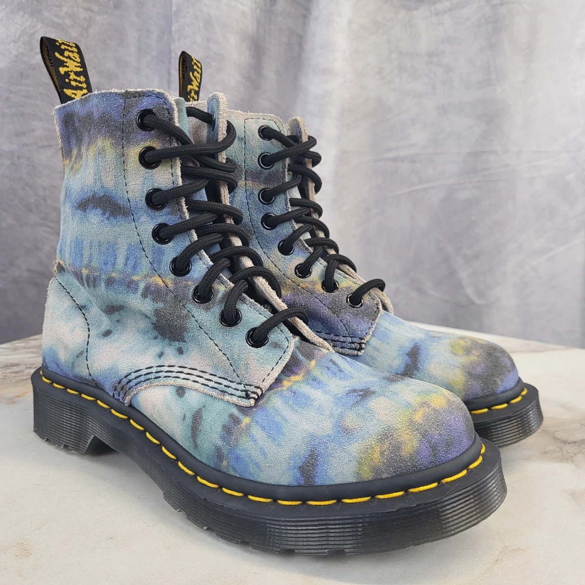 Dr. Martens Combs AirWair Blue Canvas Blue Denim Combat Boots Men 9 Women 10 Dr. Martens Men main image 2
