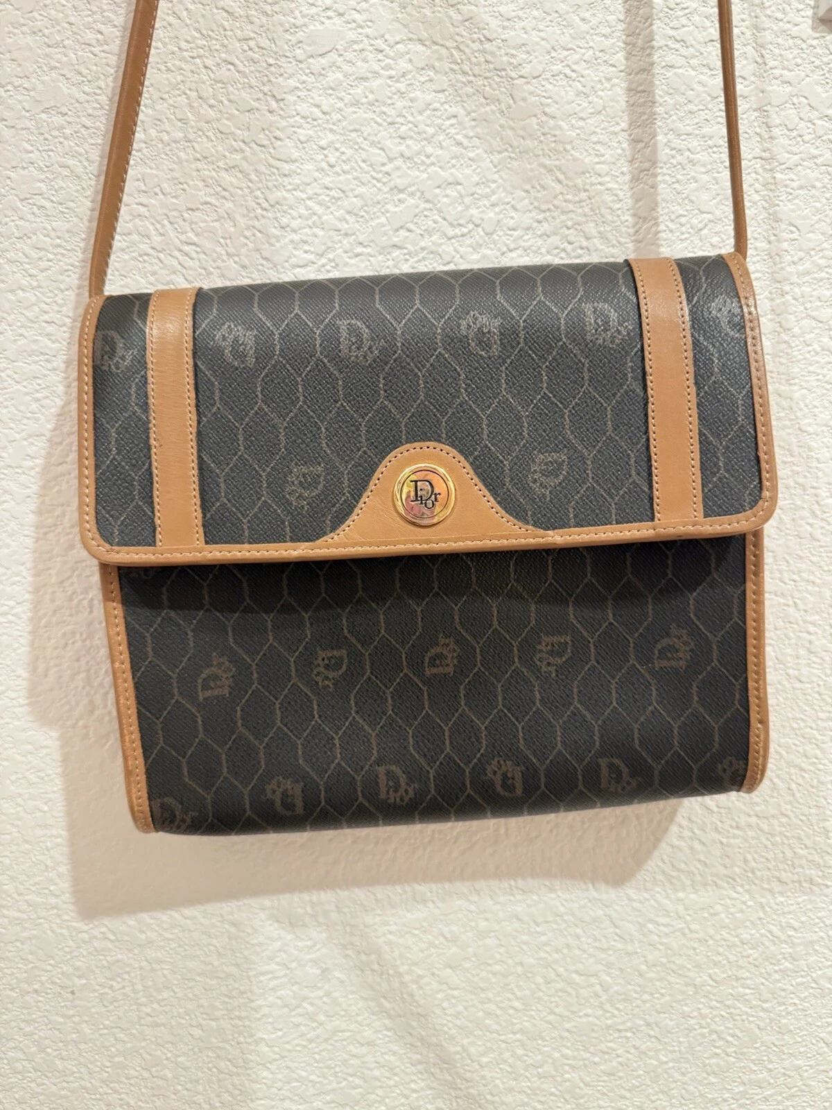 Sac à main bandoulière vintage CHRISTIAN DIOR avec pochette amovible