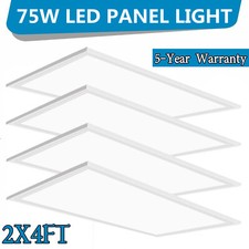 4 PACK 2' x 4' LED Panel Light 75W 5000K White Ceiling Recessed Lmap ETL Listed