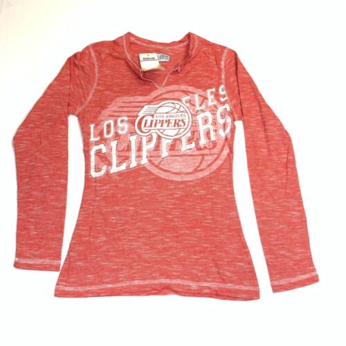 Los Angeles Clippers Red Round Neck Long Sleeve Tee Top Women's Size S NBA