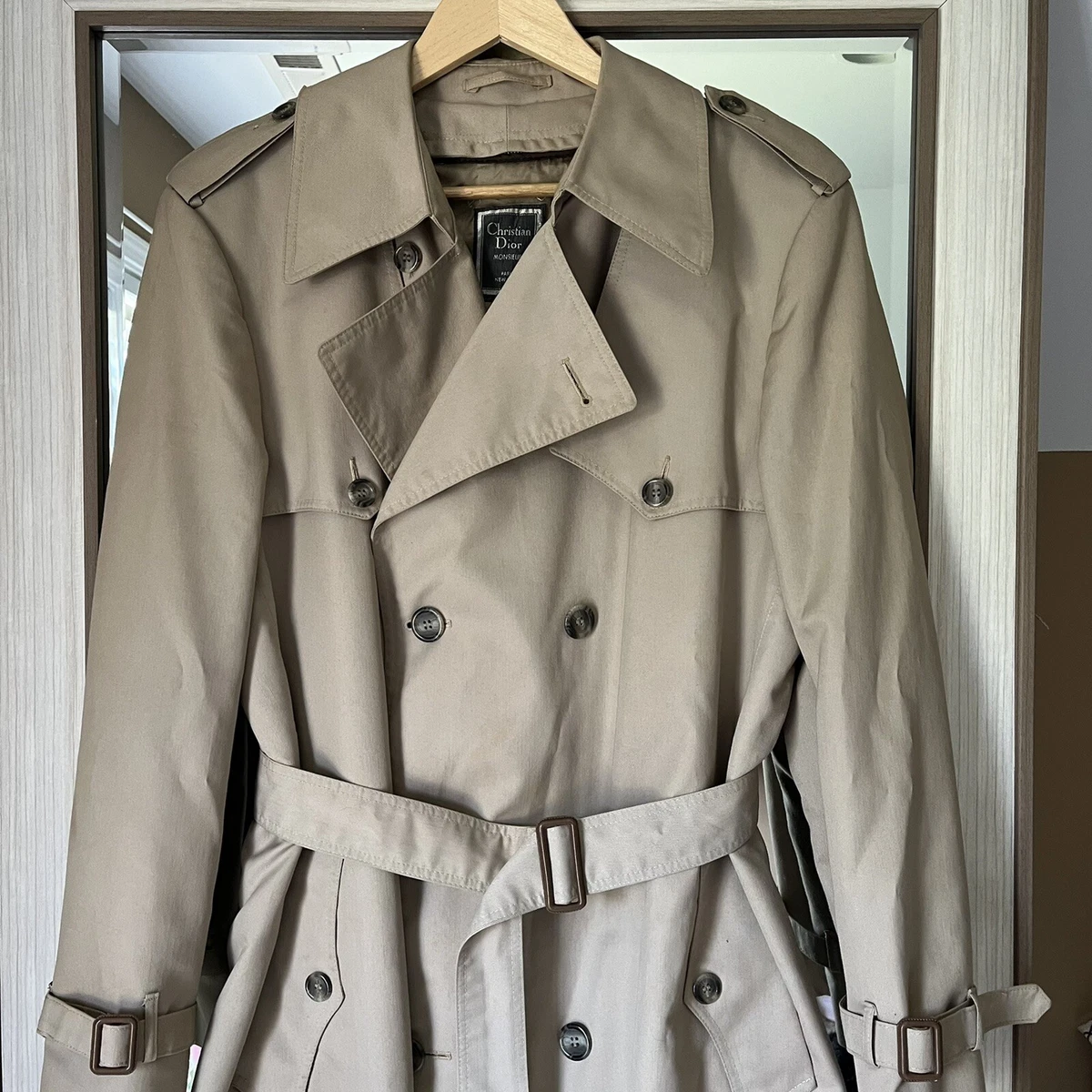 Cool-dior-men-s-short-trench-pea-coat-double-breasted