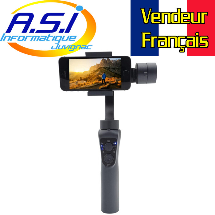 Stabilisateur smartphone 3 axes anti tremblement et perche selfie 360 sans fil