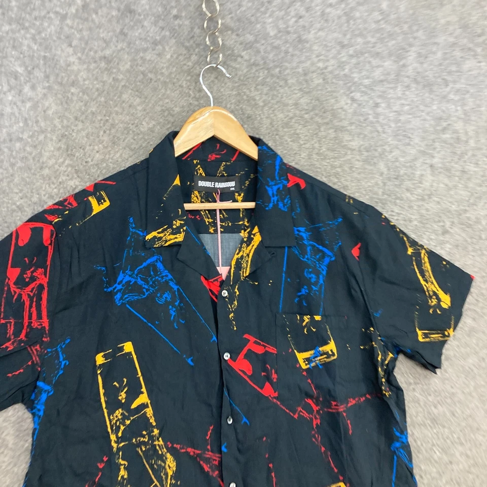 NEW Double Rainbow Mens Button Up Shirt Size XXL 2XL Short Sleeve Collared 41312 - Image 3 of 4