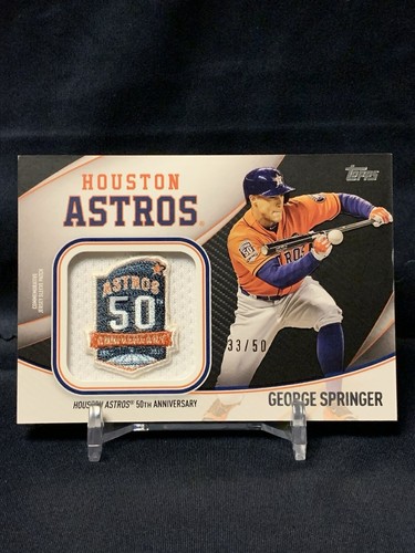 2020 Topps George Springer Astro 50yr Comm Jumbo Jersey Sleeve Patch Black /50 !