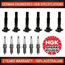 6x NGK Iridium Spark Plugs & 6x Swan Ignition Coils for Kia Carnival VQ