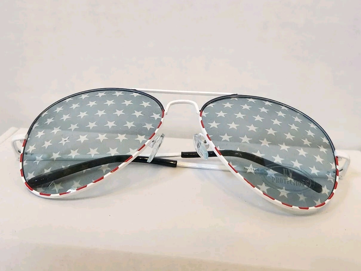 Red White Blue Patriotic Sunglasses with UV Protection for 4th of July-image