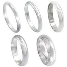 2mm to 6mm Men & Women Sterling Silver High DOME Wedding Band, Thumb / Toe Ring