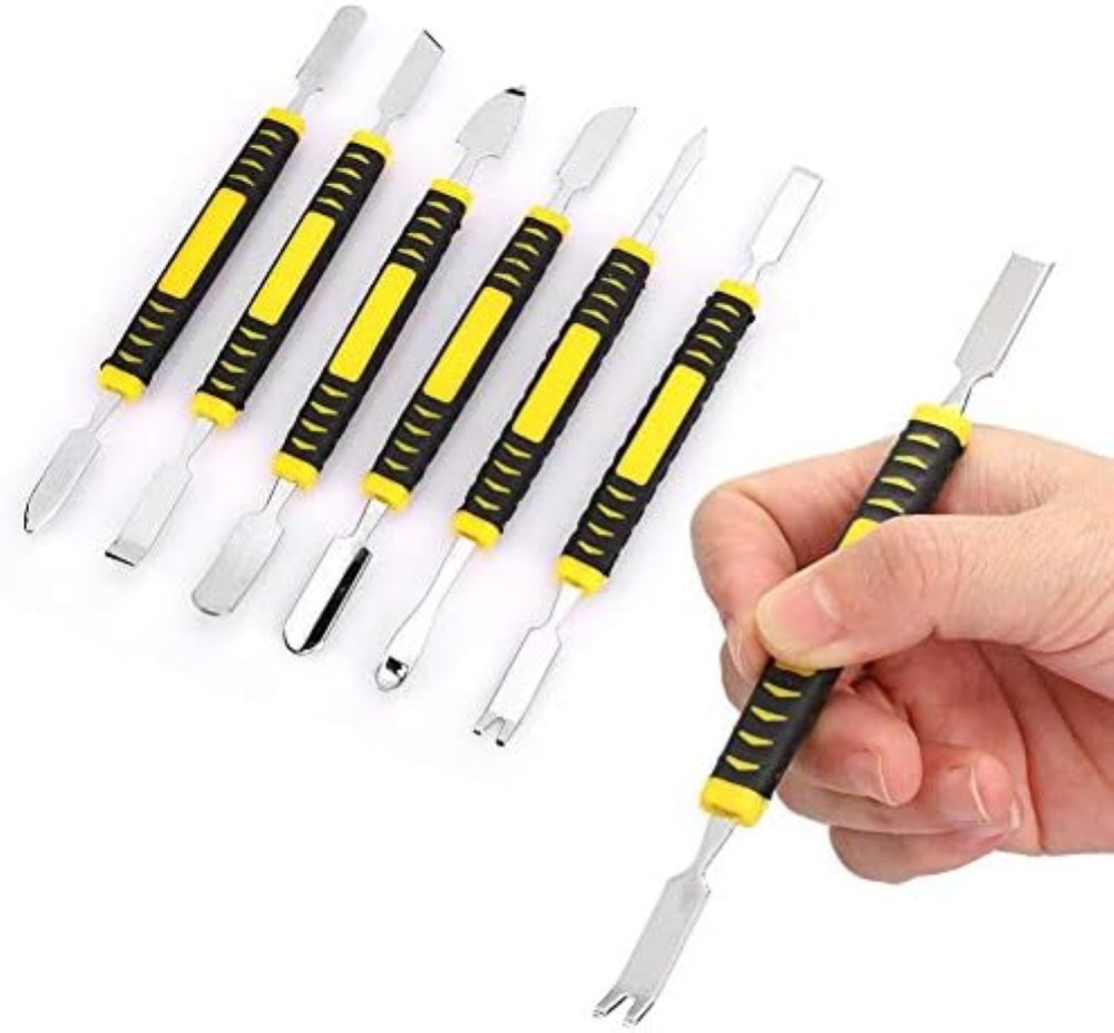 Kit 6 Spudger Metallo per Apertura Smartphone e Tablet Acciaio Carbonio