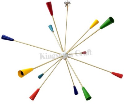 Mid Century Design Sputnik Brass Chandelier 12 Arms Multi-color Sphere Lights