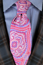 Lord R Colton Studio Tie - Pink  Blue Tapestry Woven Silk Necktie NEW