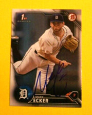 2016 Bowman 1st card, Detroit Tigers - MARK ECKER  - autographed