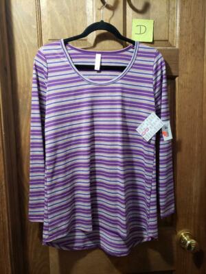 Haut Femme Lularoe Lynnae - Mauve Chiné - Taille M - Manches Longues, Col Rond