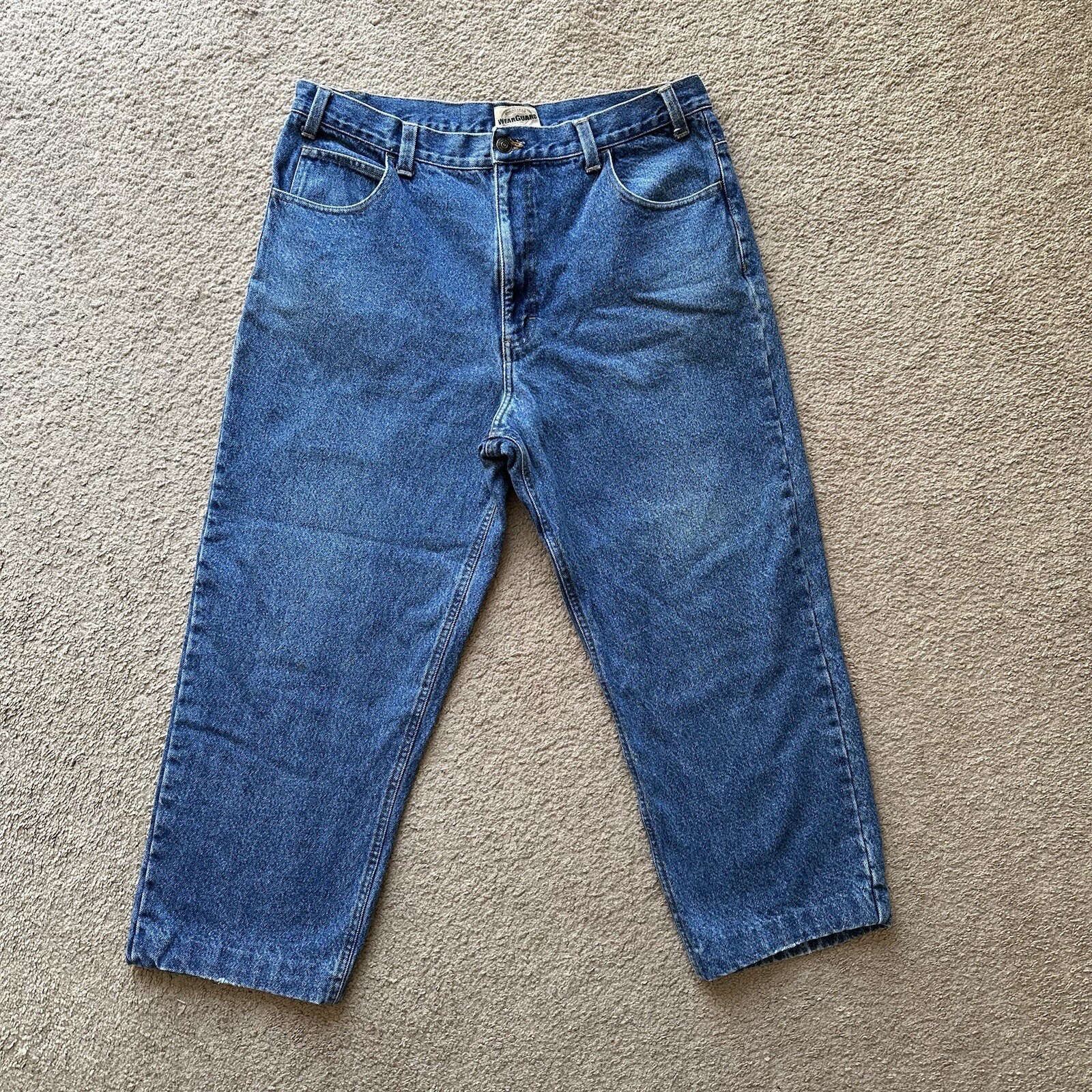 WearGuard Jeans Mens 38x26 Flannel Lined Straight Leg Blue Medium Wash