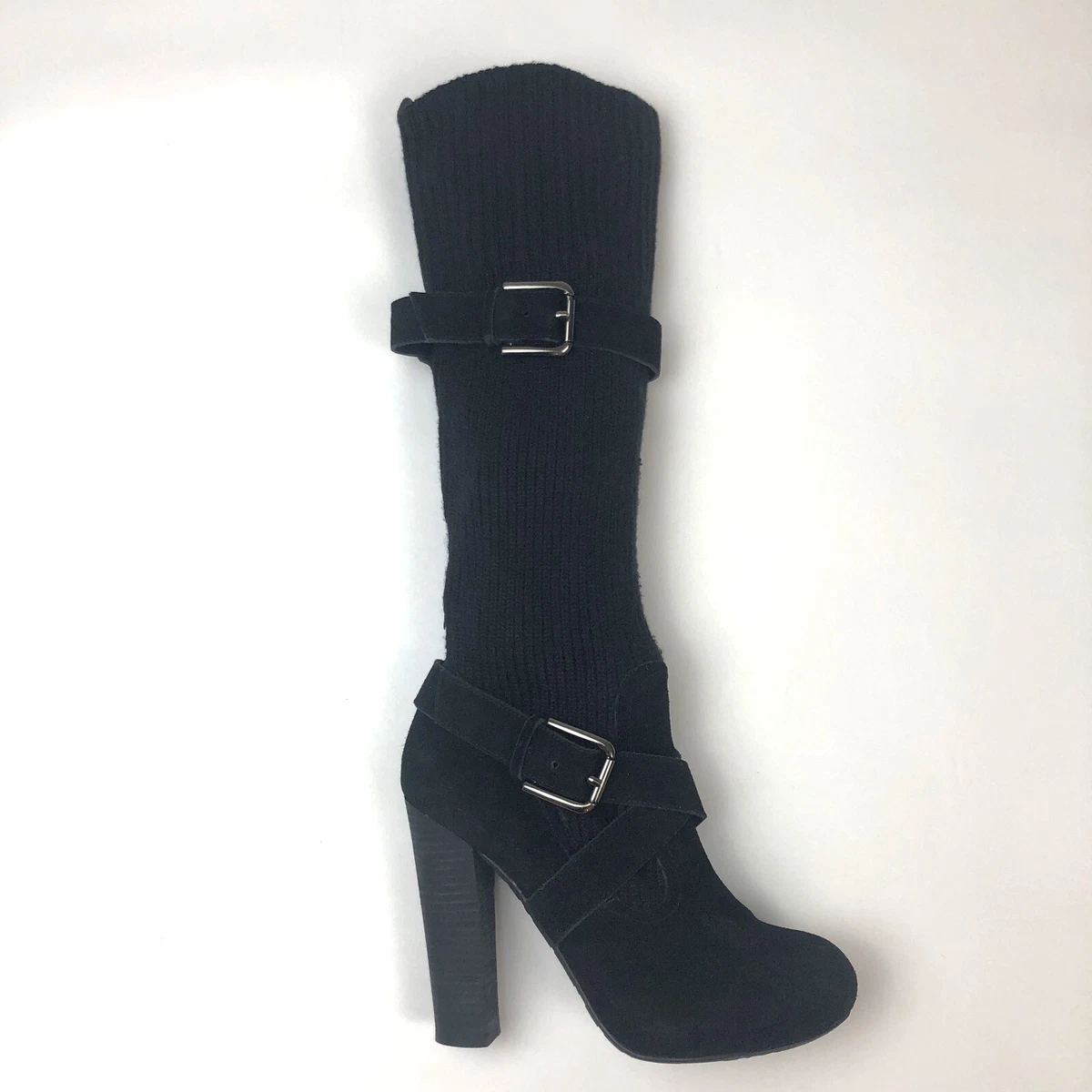 Betsey Johnson Betseyville Women s Tall Black Suede Boots Size 8