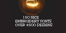 MACHINE EMBROIDERY DESIGNS - 150 FONTS EMBROIDERY DESIGNS - PES DST JEF FORMATS