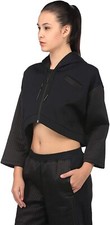 Puma Women Quilted FZ Hoody Black Size LARGE Black Zip Jacket SZ L 574744-01 New