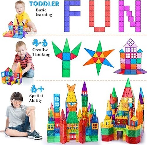 Magnetic Magna Picasso Tiles Colors Magnet Blocks Kids Toy 3D Set 104 Pcs - Picture 2 of 6