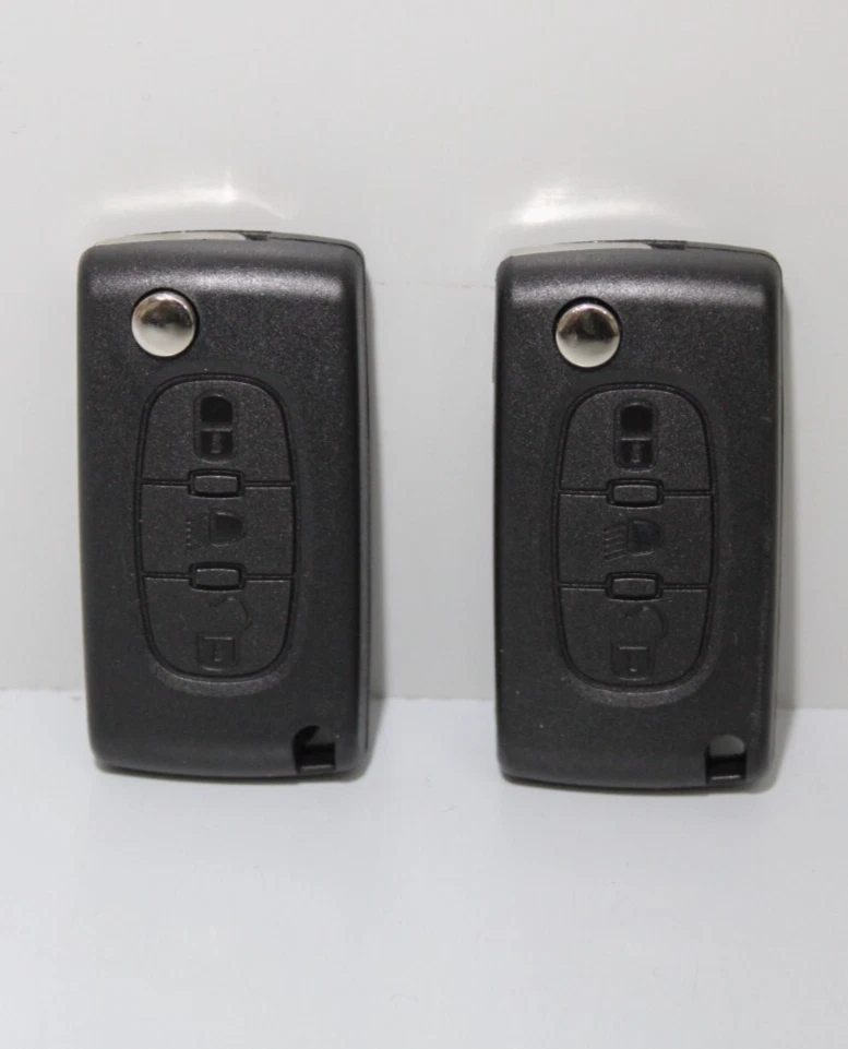 C.D.R. Klappschlüssel Gehäuse Für Peugeot 206, 207, 307, 407 & Citroën C2-C8 – 3-Tasten, HU83 Rohling
