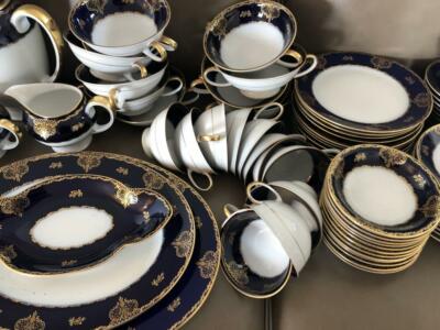Vtg Rosenthal Germany Winifred 5282 Cobalt Blue Gold Dinnerware