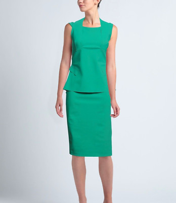 NWT Chiara Boni La Petite Robe Delsie Dress 10U.S./46IT Green MSRP:$695