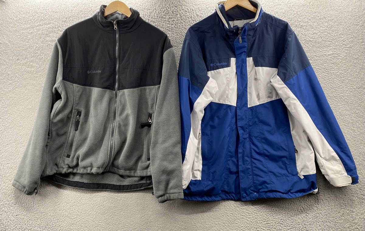 Columbia OMNI-HEAT スタジャン S ネイビー/ホワイト Columbia Jacket Mens Large Blue Off White 3 in 1 Omni Tech Bugaboo