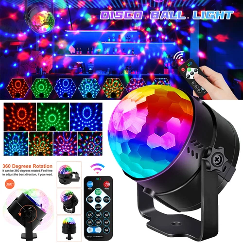 Bola Mágica Giratoria Luz de Escenario LED RGB DJ Rendimiento Fiesta Luz Efecto USB - Imagen 1 de 9