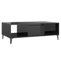 Couchtisch Hochglanz-Schwarz 103,5X60X35 Cm Holzwerkstoff