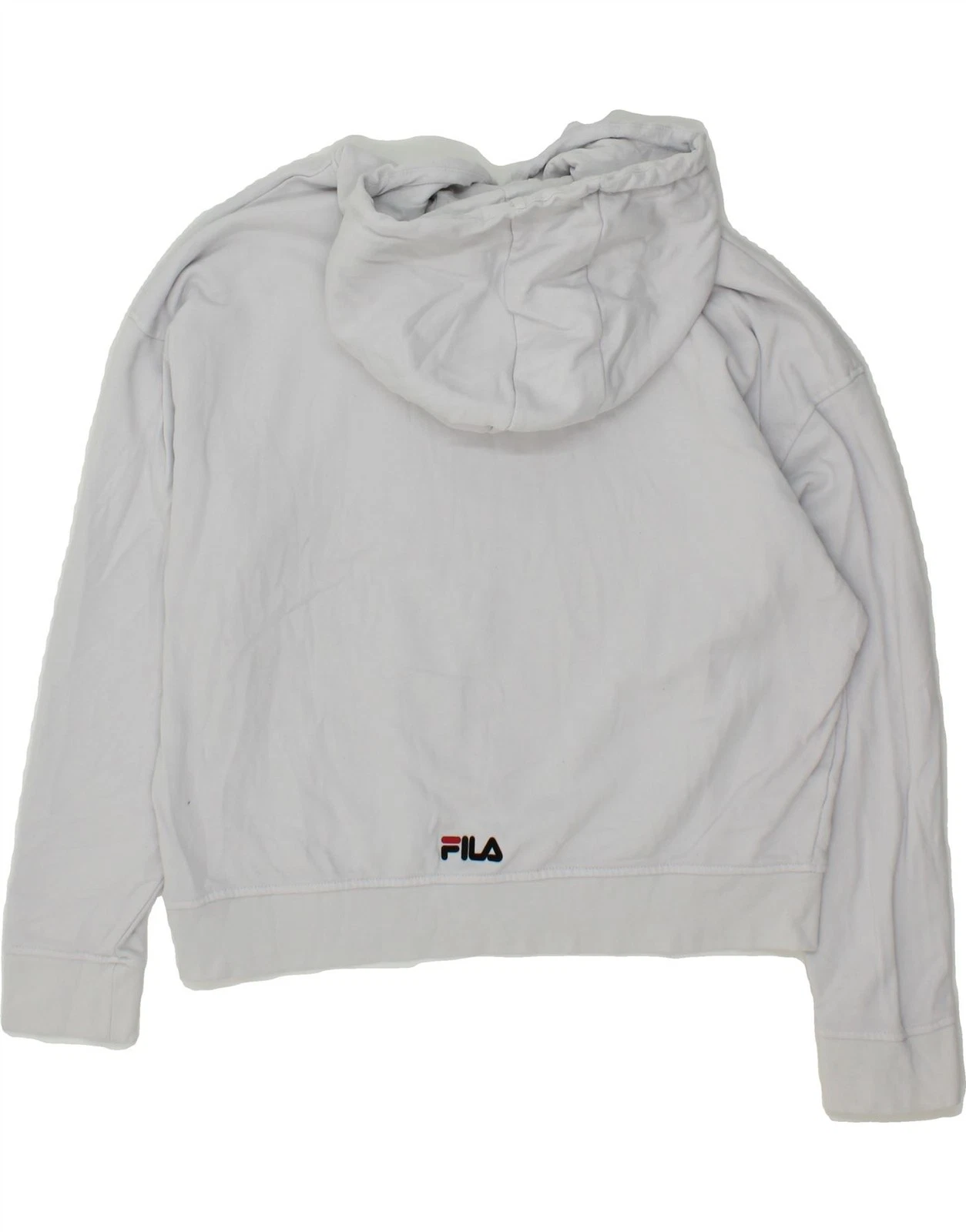 OFF WHITE FILA maglione donna grafico con cappuccio UK 14 medio bianco sporco cotone CJ06