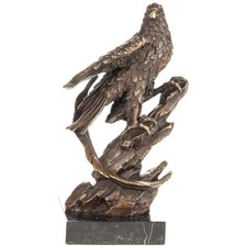 Statue Aigle en bronze sur un socle en marbre noir d'après Williams