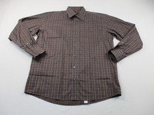 Eton Dress Shirt Men's 16 41 Brown Check Long Sleeve Formal