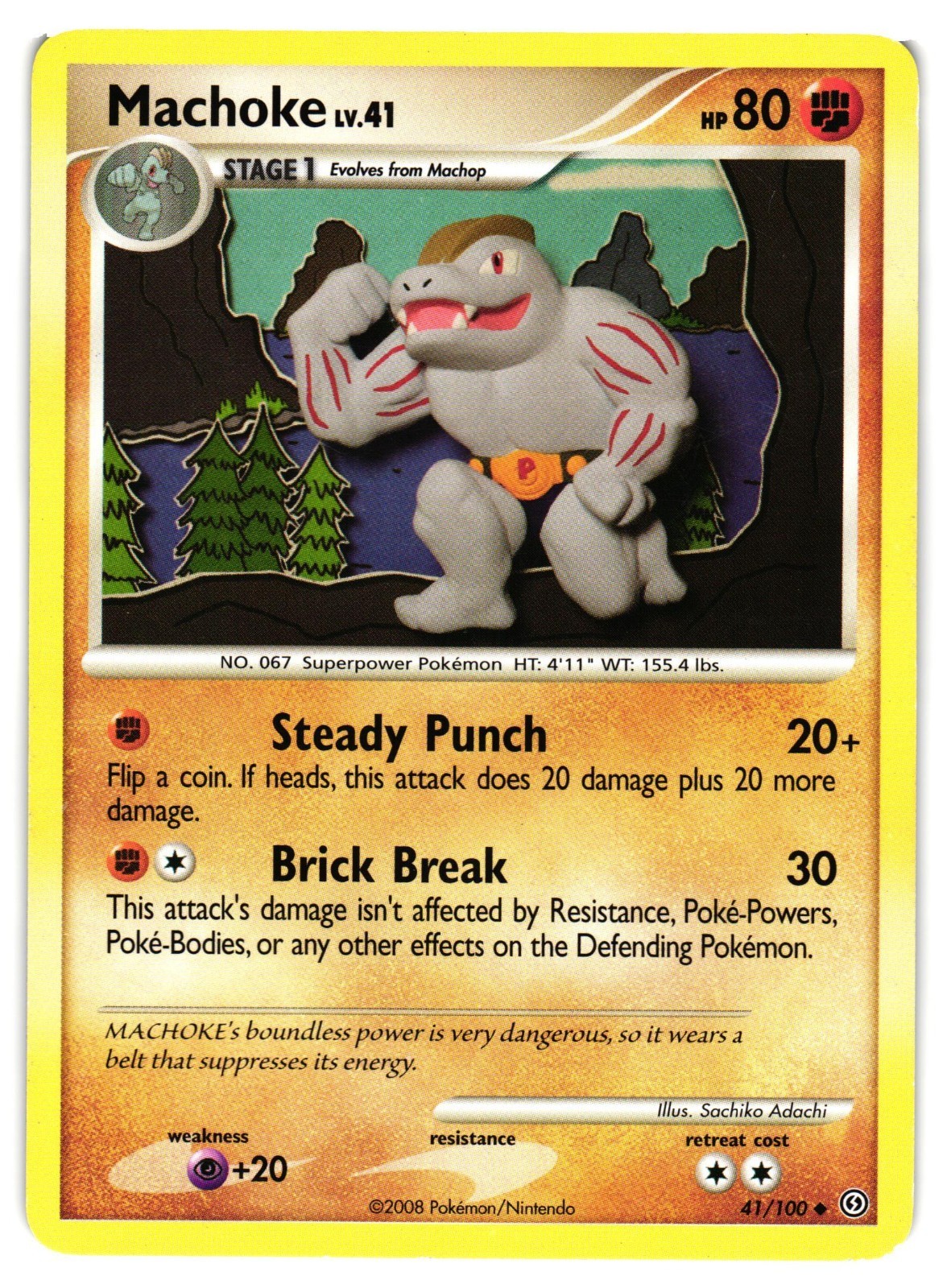 Pokemon TCG Machoke Uncommon Stormfront 41/100 DMG