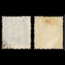 6237 Funchal SG103 50R Bleu Clair 1892. Sc#6a Mi6yD Utilisé. C£13