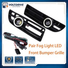Pair Fog Light Led Front Bumper Grille Drl Lamp For Vw Jetta Bora Mk4 1999-2004