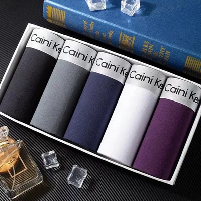 BRANDED 5Pcs/Men's Shorts Brand Underwear Fashion Trend Sexy Boxer Breathable Underwear