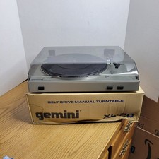 Gemini XL-20 Belt Drive Manual Turntable With Original Box Works Needs Needle 