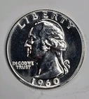 1960 US Mint Proof Washington Quarter 25c Silver PR