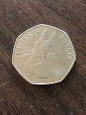 SQUIRREL NUTKIN 50P COIN BEATRIX POTTER,2016.